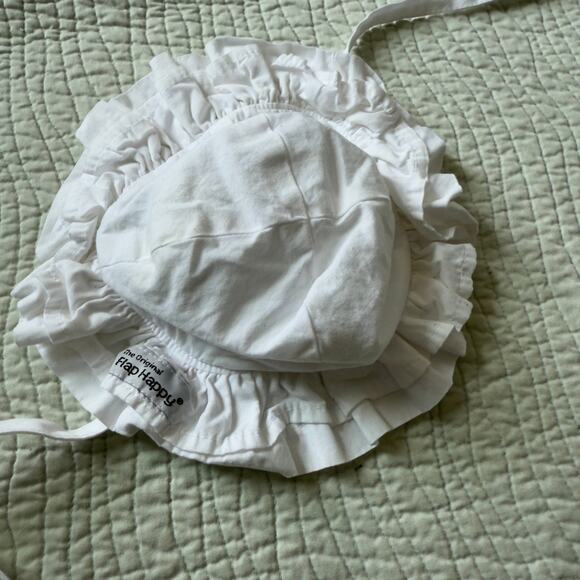 Flap Happy Double Ruffle Hat Size XS Sun Protection Baby Hat Tie Original - Picture 6 of 6